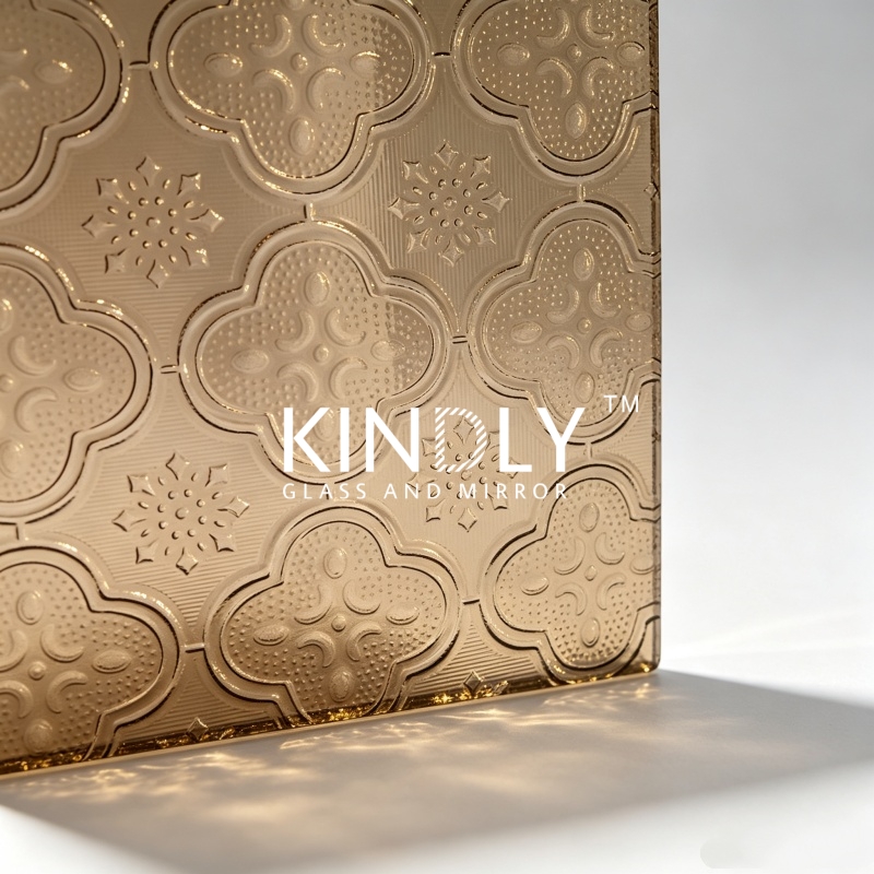 Bronze Flora Patterned Glass